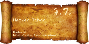 Hacker Tibor névjegykártya